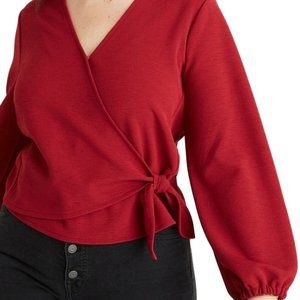 Madewell Texture & Thread Crepe Wrap Top (Size XS)